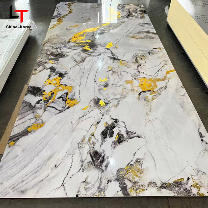 Wodoodporna 1220 × 2440mm 3mm płyta PCV UV do dekoracji wewnętrznych paneli ściennych z wykończeniem na wysoki połysk do dekoracji wnętrz biurowych