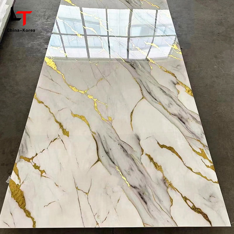 Wodoodporna 1220 × 2440mm 3mm płyta PCV UV do dekoracji wewnętrznych paneli ściennych z wykończeniem na wysoki połysk do dekoracji wnętrz biurowych