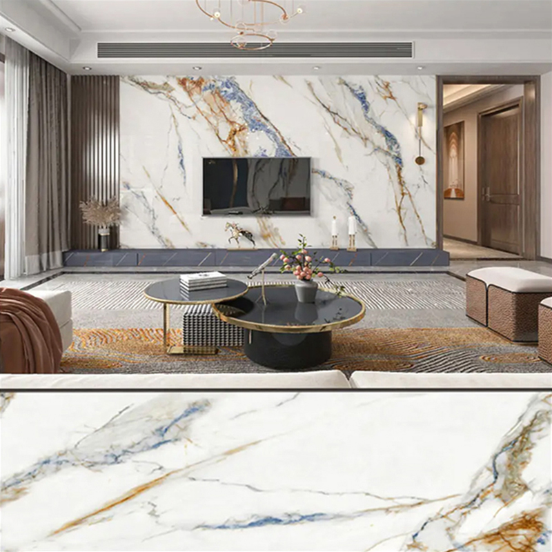 Arkusz marmurowy z PCV o wymiarach 1220 × 2800 mm powlekany UV do mebli i szafek Lekka i trwała dekoracja Panel ścienny z laminowanego tworzywa sztucznego
