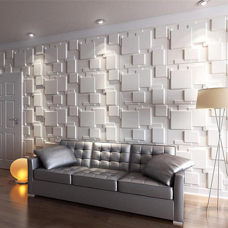 Pared Panele ścienne 3d Tapety Powłoki ścienne do dekoracji wnętrz Panel wewnętrzny De Pvc Nowoczesna geometryczna willa