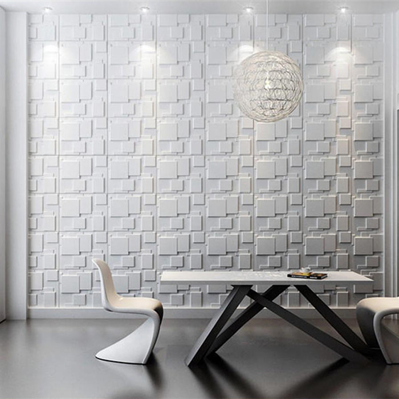 Pared Panele ścienne 3d Tapety Powłoki ścienne do dekoracji wnętrz Panel wewnętrzny De Pvc Nowoczesna geometryczna willa