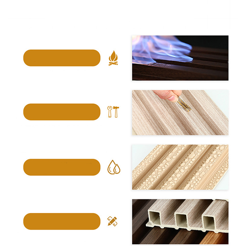 Wewnętrzny panel ścienny WPC Drewniana plastikowa kompozytowa okładzina ścienna Wodoodporna dźwiękoszczelna i ognioodporna do zastosowań w siłowni Dekoracja wnętrz domu