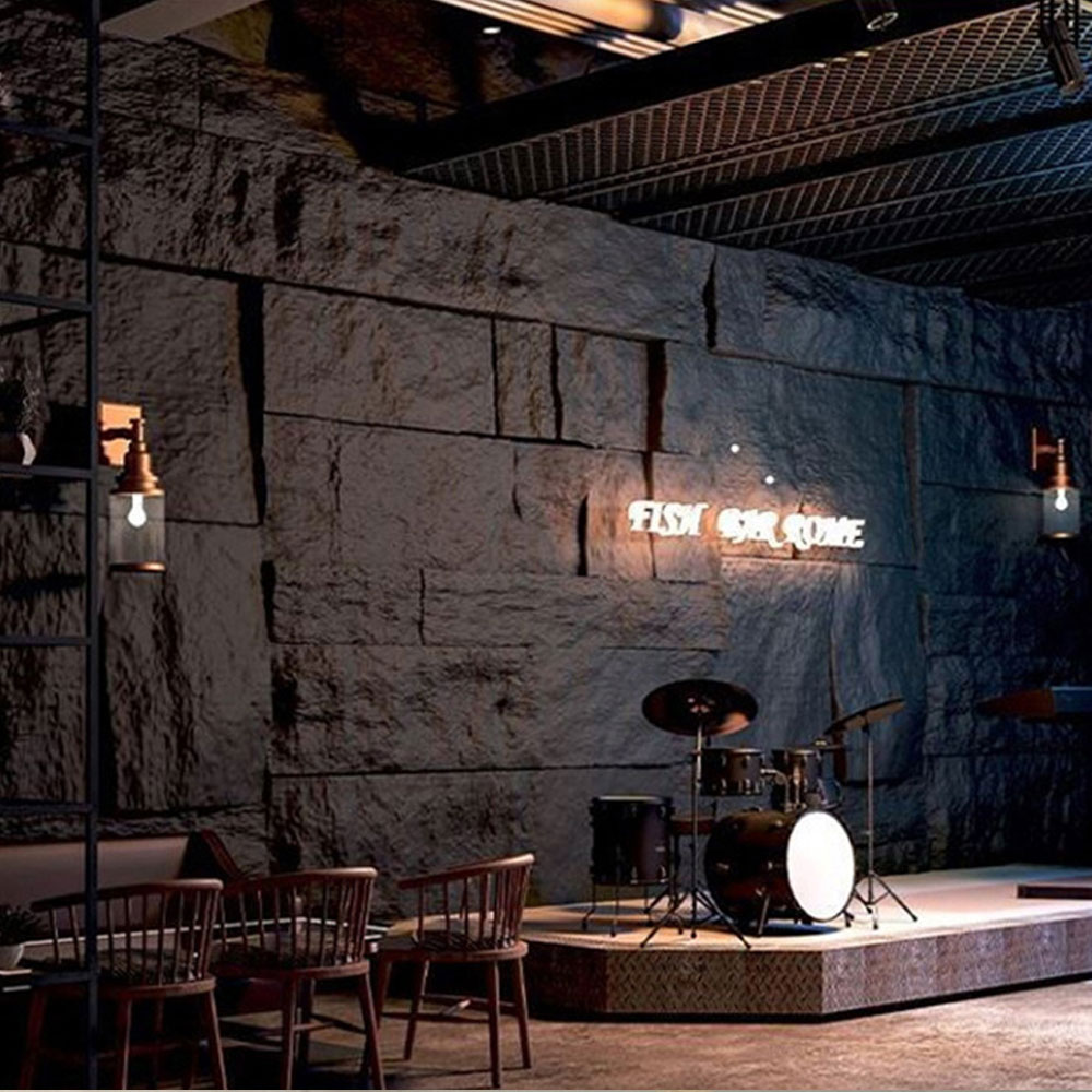 60*30cm arkusz forniru dekoracyjnego Decor sztuczny poliuretan Pu panel ścienny z kamienia sztuczny Stonee dla domu