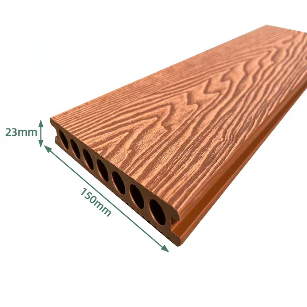 Interlock Wpc Outdoor Decking 3D Tłoczenie Ziarno drewna Kompozytowa deska tarasowa Podłoga z drewna z tworzywa sztucznego